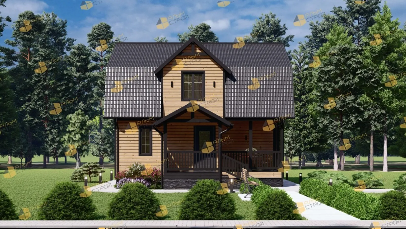 Коттедж с мансардой "Классический"