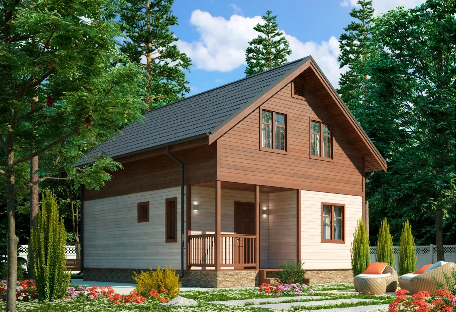 Коттедж с мансардой "Медынь"