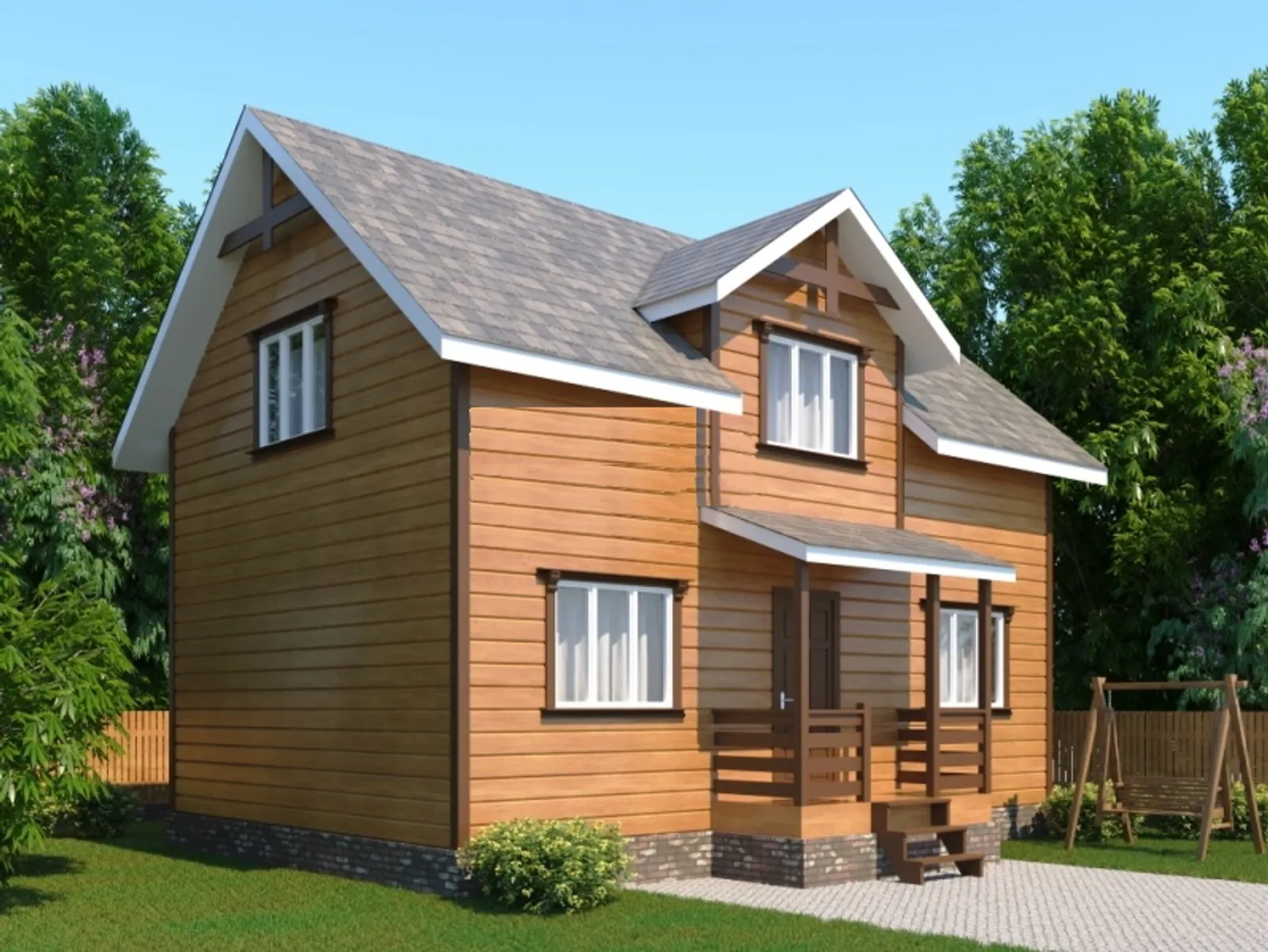 Коттедж с мансардой "Подмосковье 1"