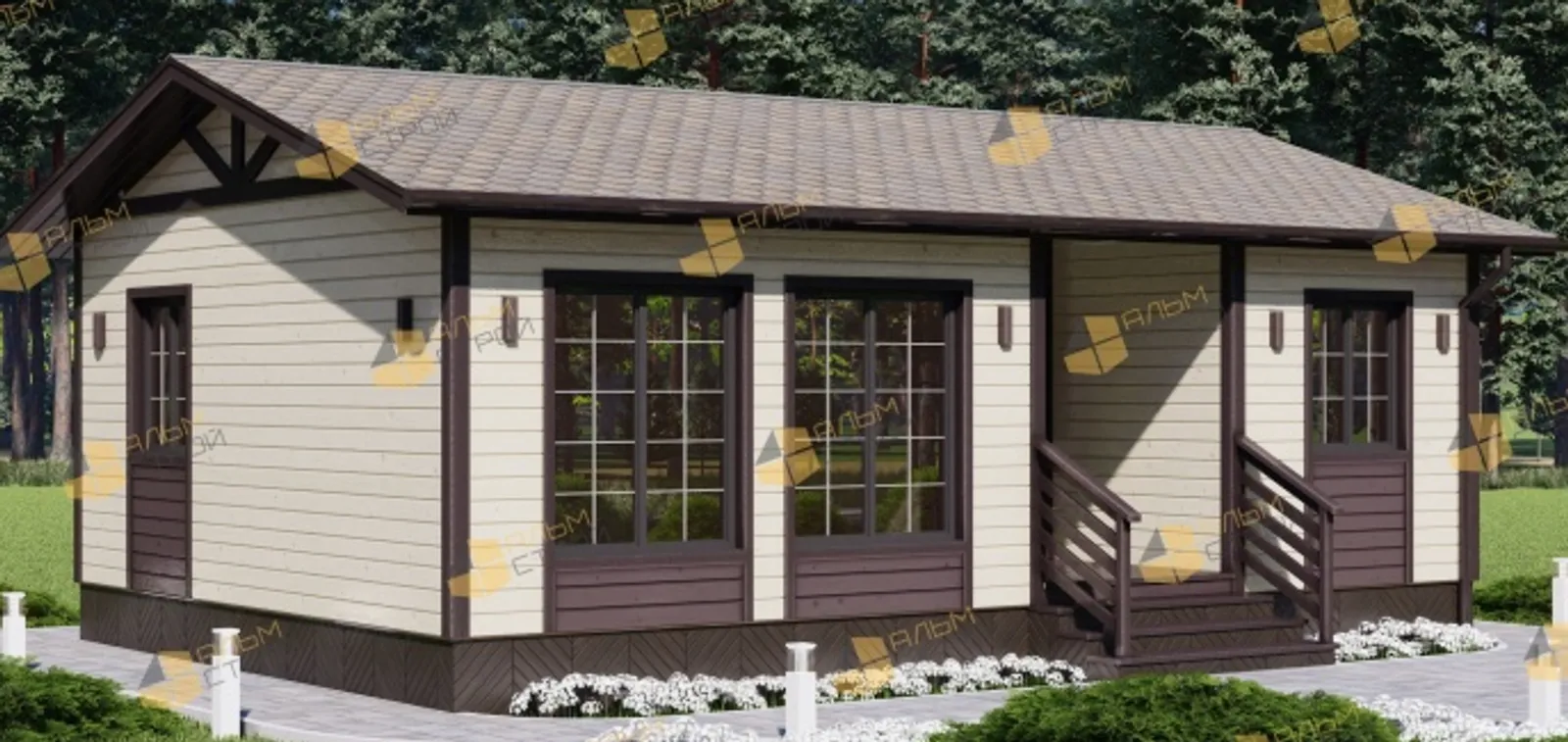 Одноэтажный дачный "Радуга"