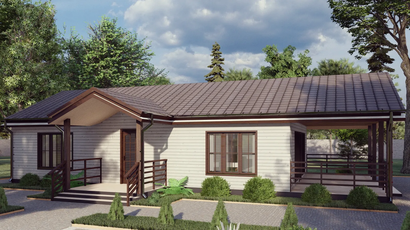 Одноэтажный коттедж "Томск 2"