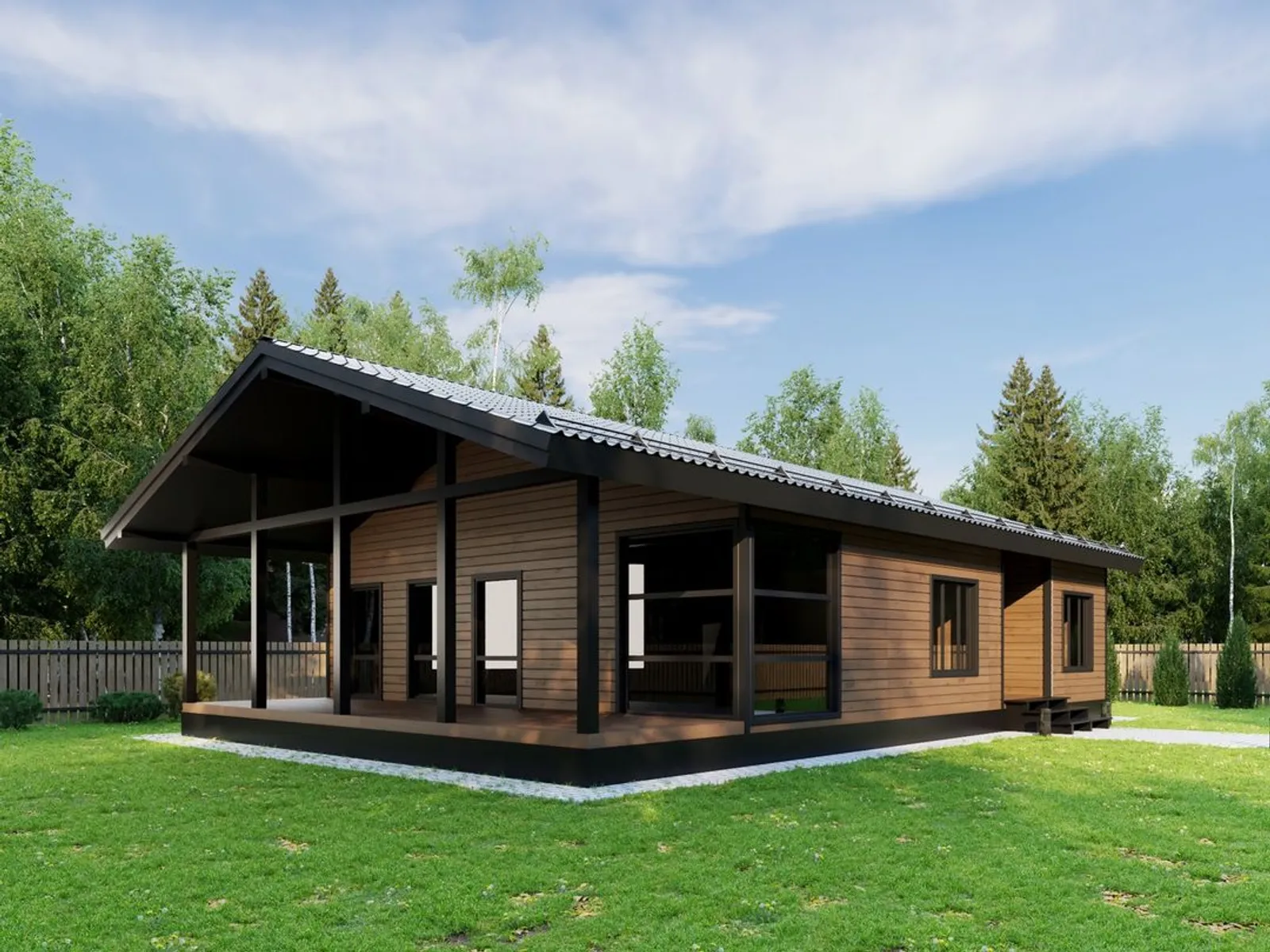 Одноэтажный коттедж "Усадьба"