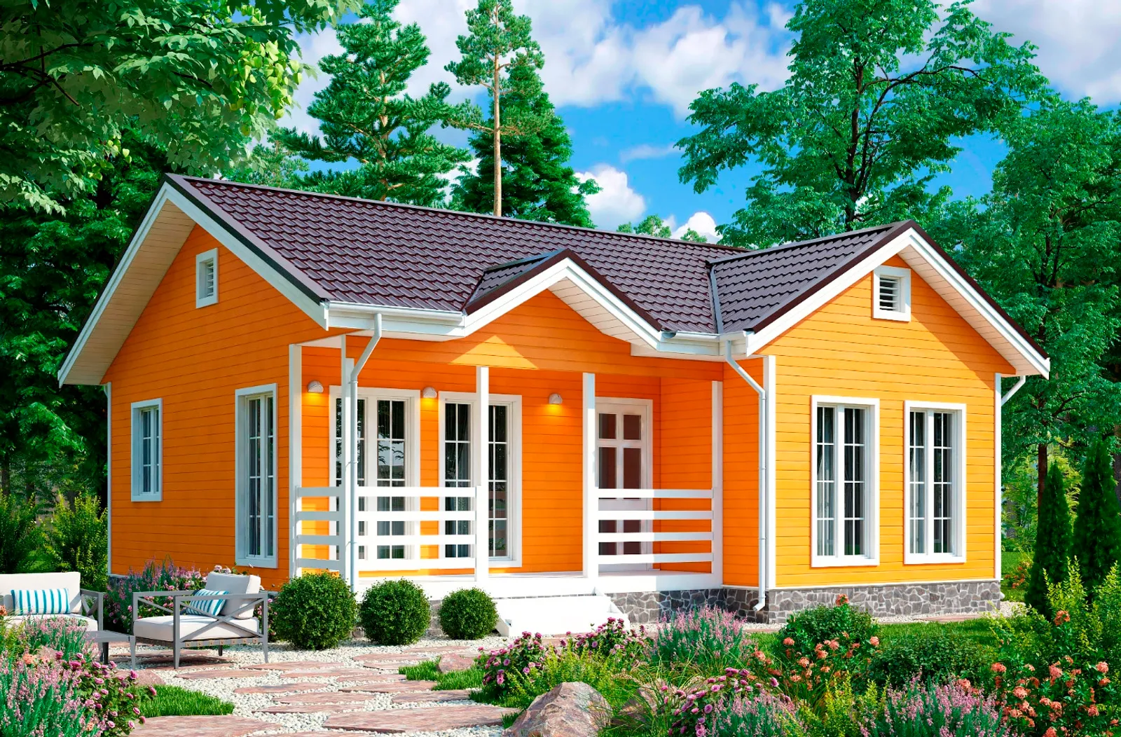 Одноэтажный коттедж "Янтарь"